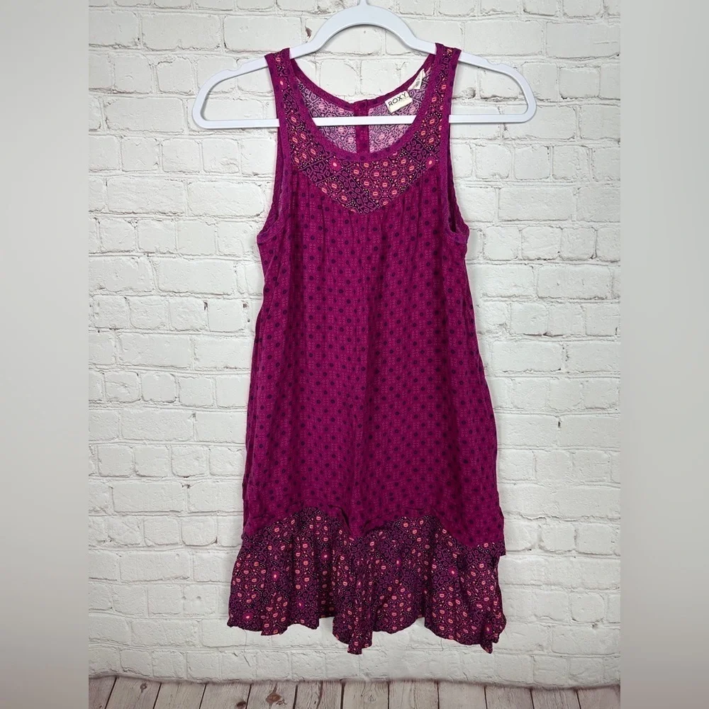 Roxy Girl purple Summer Beach Viscose Sleeveless Dress, sz 14, GUC‎